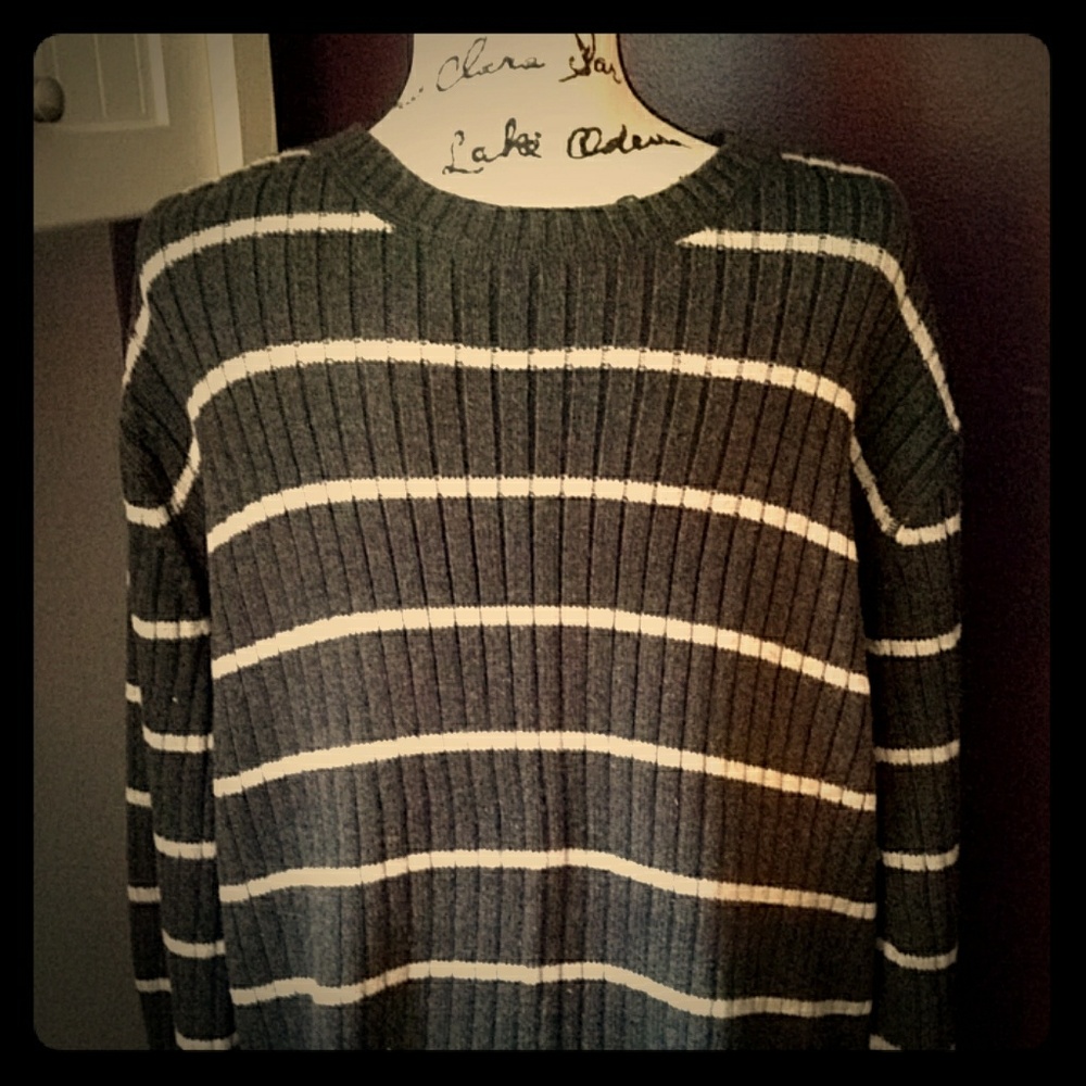 Grey Striped Ralph Lauren Sweater